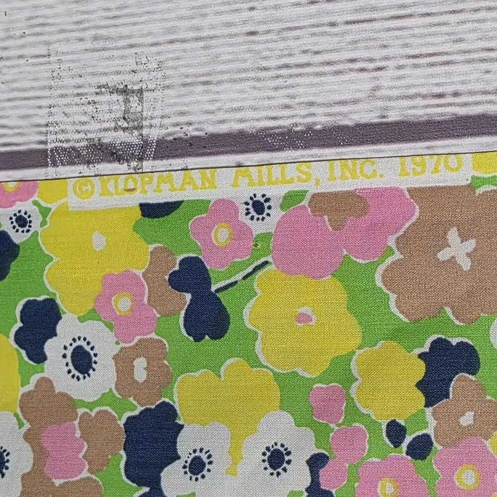 Vintage 1970 Klopman Mills Floral Cotton Fabric 45